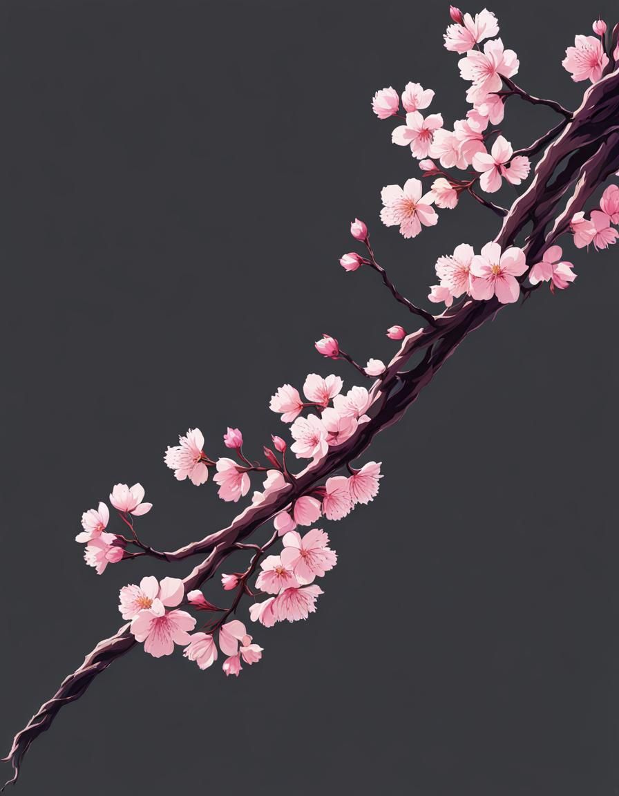 Cherry Blossom Keyblade in Studio Ghibli Anime Style