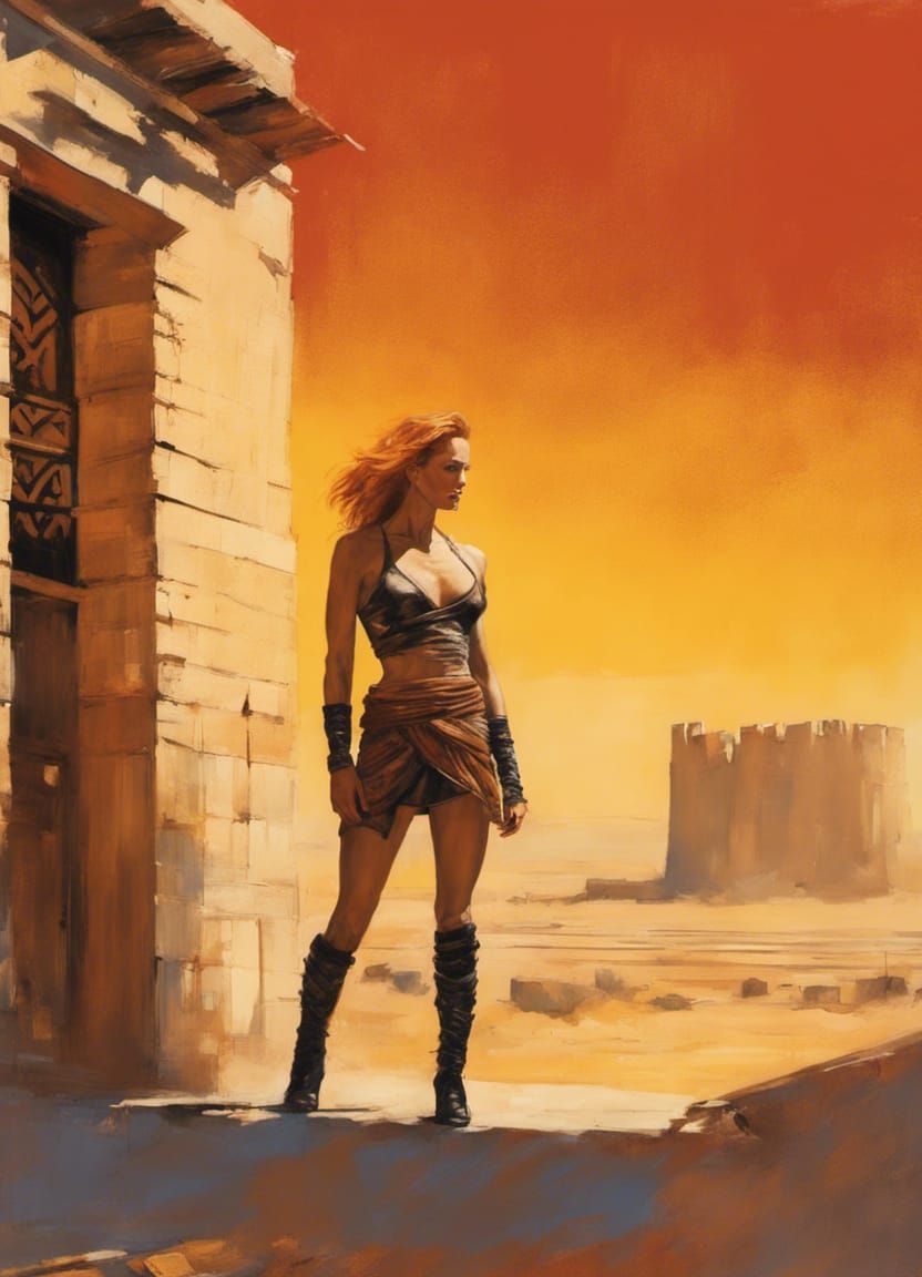 Post-Apocalyptic Survivor Portrait in Desert City