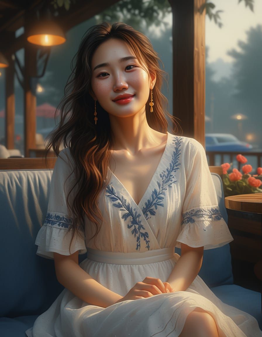 Korean Woman Portrait in Romantic Realism Style