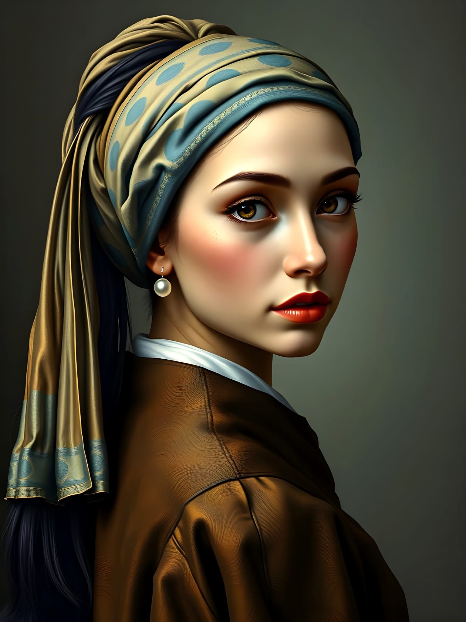 Portuguese Woman in Vermeer Style