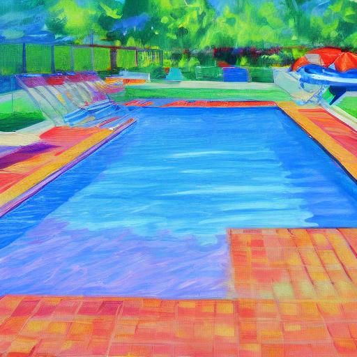Relaxing Swimming Pool Painting