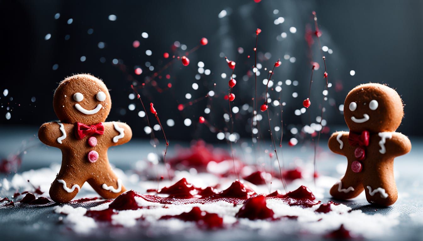 Cute Gingerbread Men in Macabre Miniature World