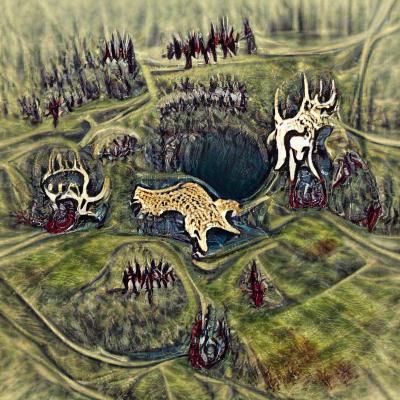 Hunter in Primeval Forest, Bow Drawn