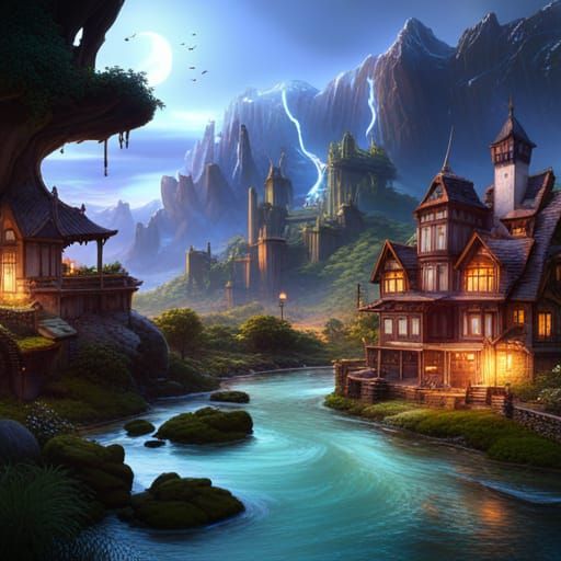 Fantastical Matte Painting with Intricate Details