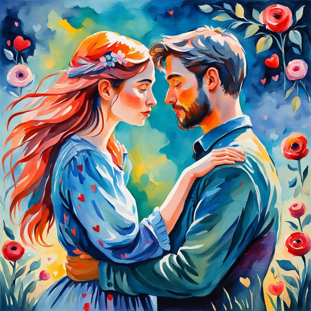 First Love: A Gouache and Watercolor Impression