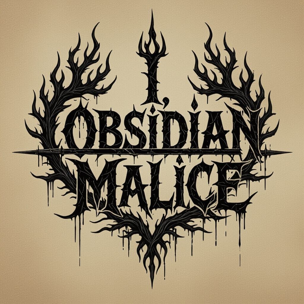 Blackened Deathcore Logo Design with Twisted Roots