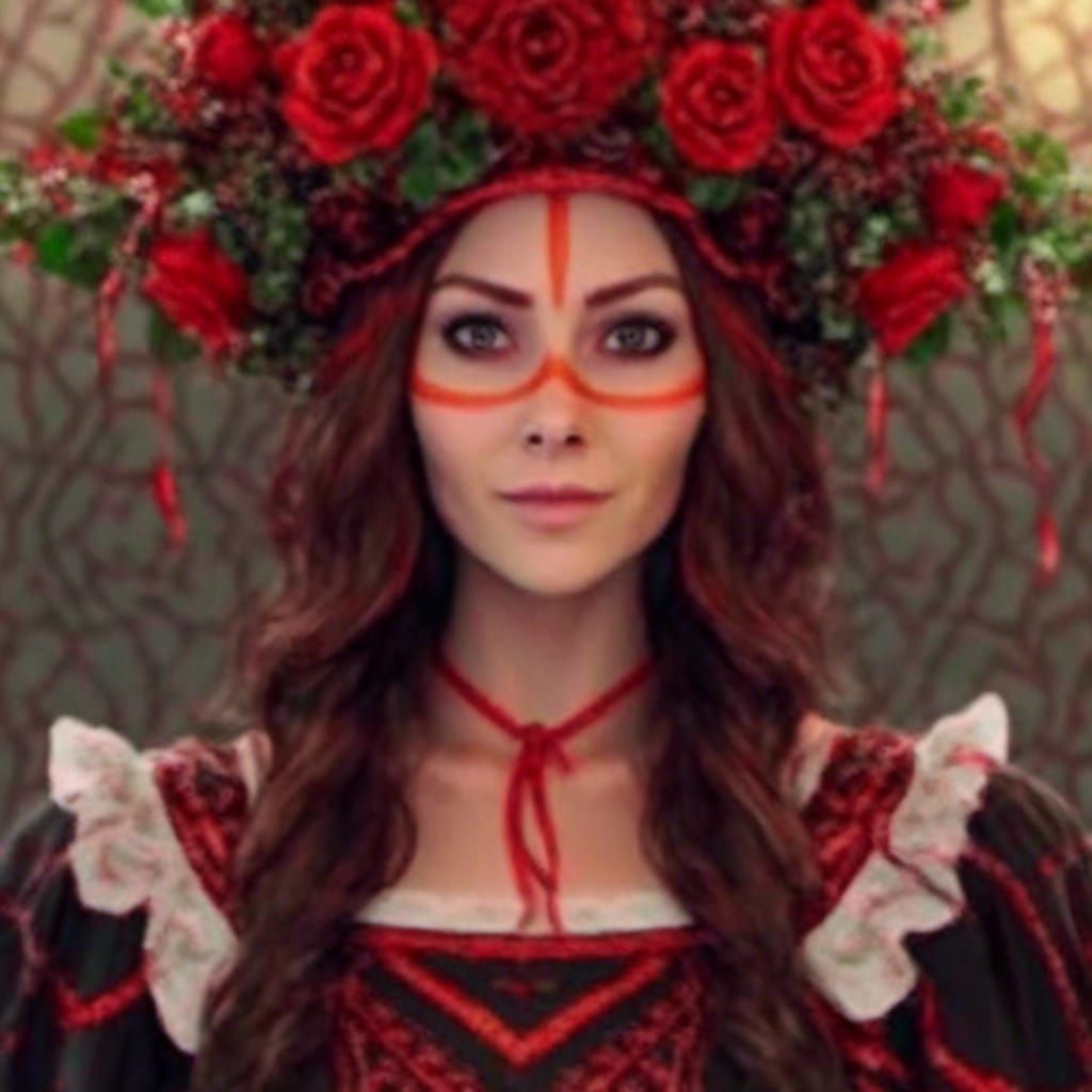 Beautiful Ukrainian Witch Portrait in Fantasy Art Style