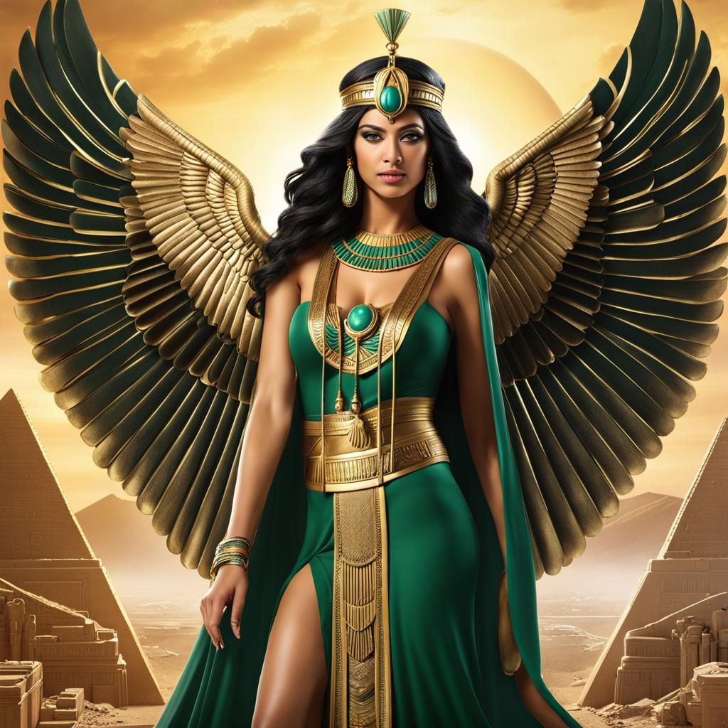 Egyptian Goddess Isis with Angel Wings
