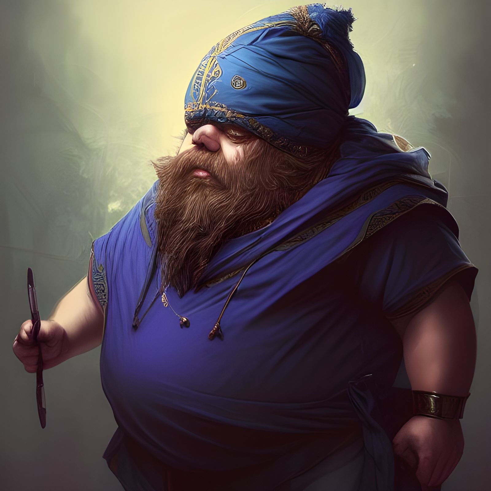 Intricate Portrait of Drunk Dwarf in Royal Robe