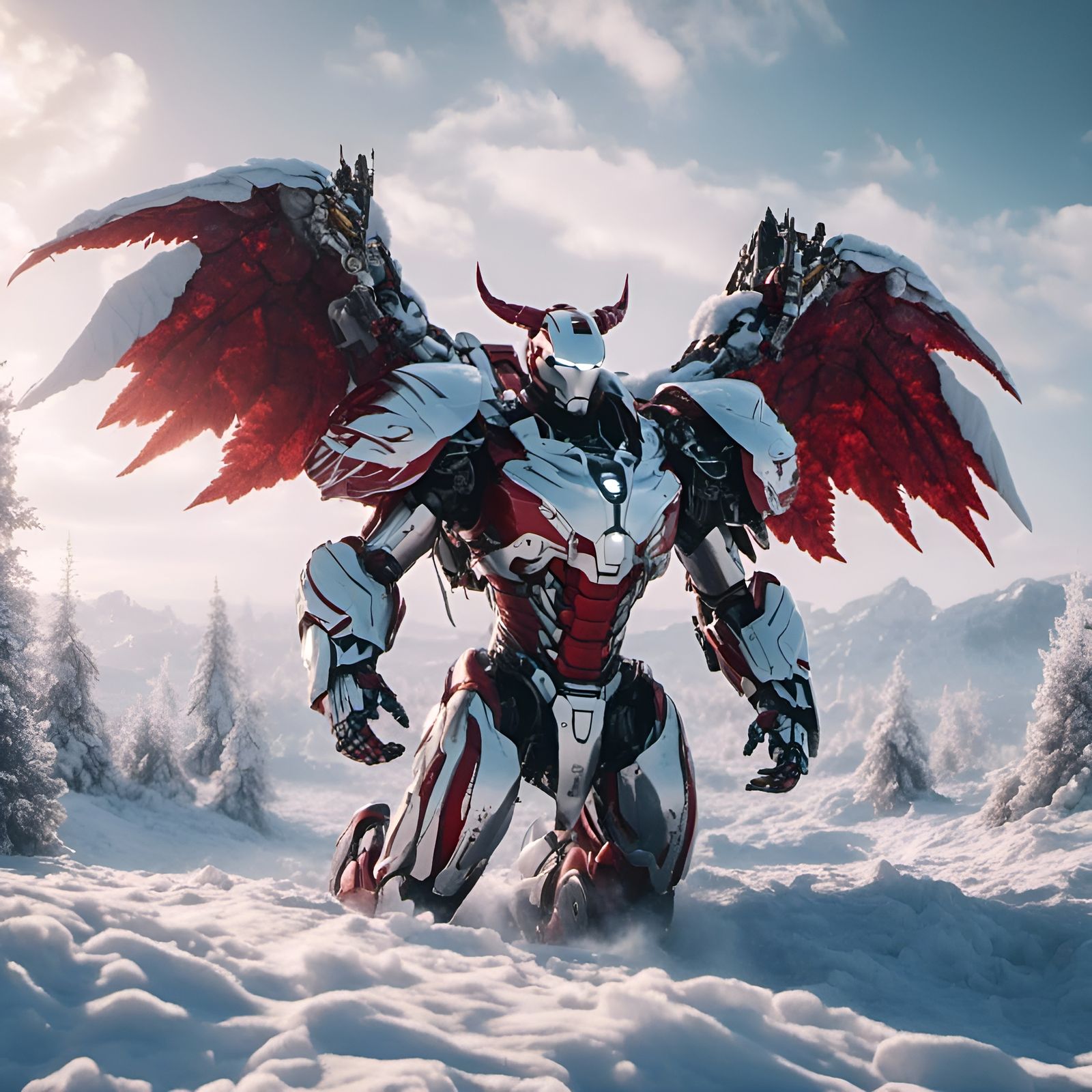 Iron Man Dragon on Winter Day