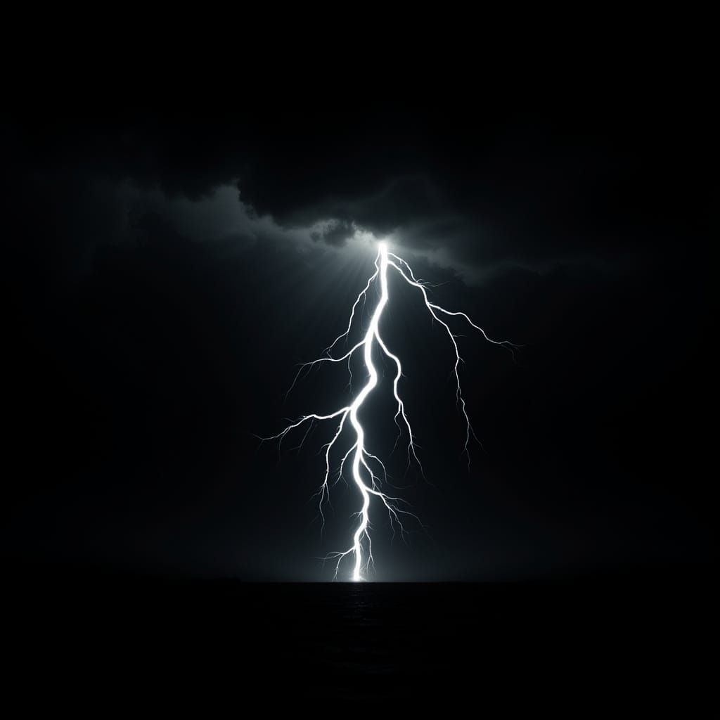 Lightning Bolt Splits Eldritch Clouds in Dan Witz Style