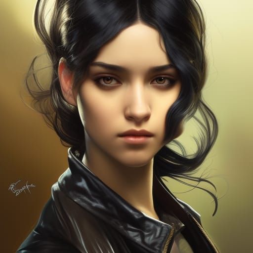 Teenage Girl Portrait in Hyperdetailed Style
