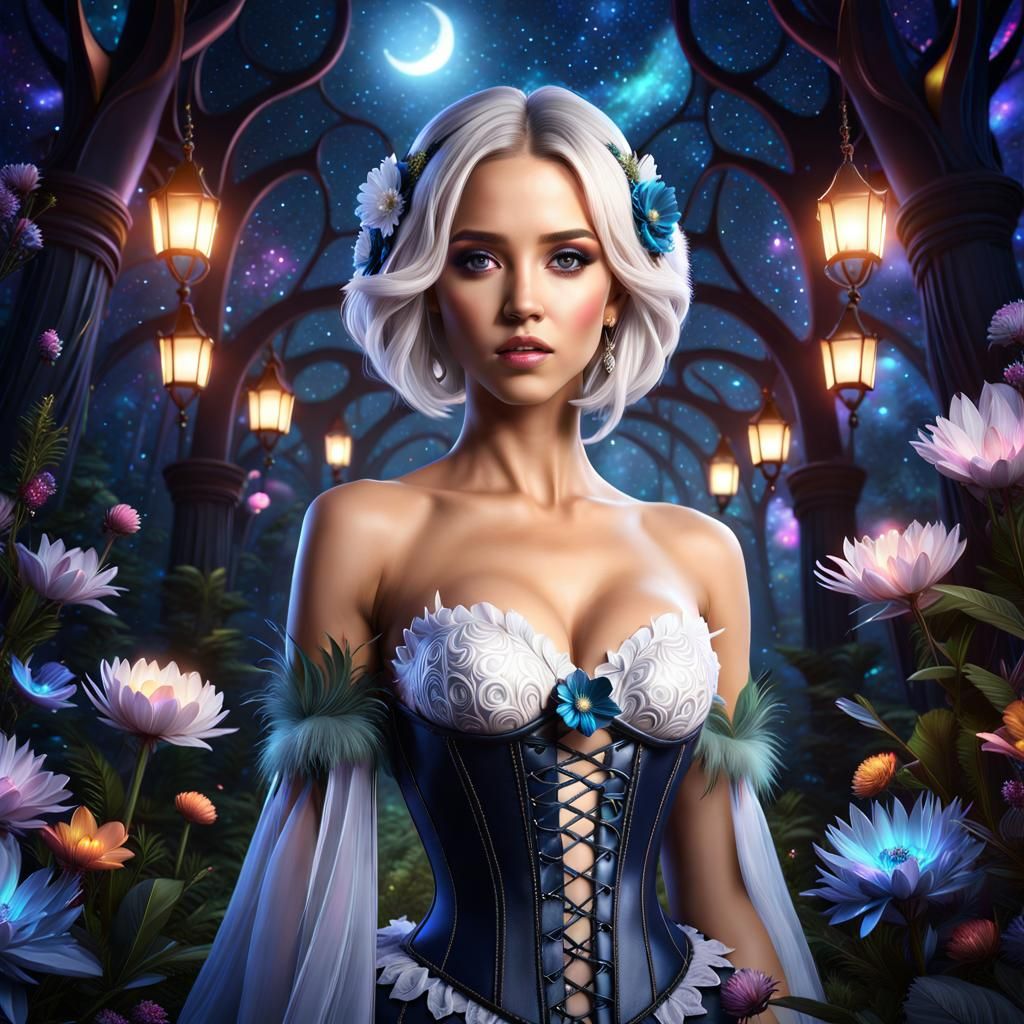 Enchanted Forest: Jessica Alba with White Hair