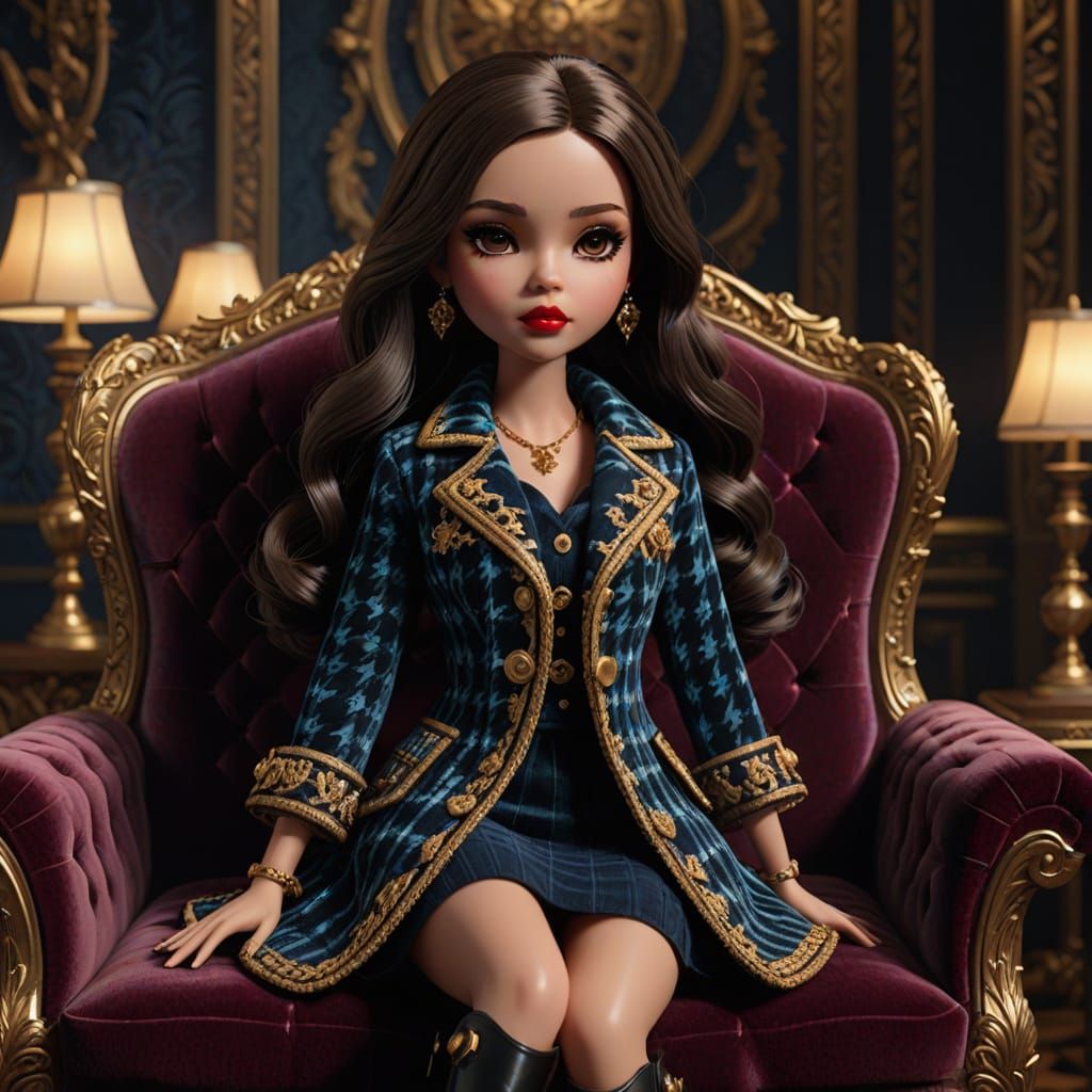 Miniature Fantasy Fashion Portrait in Vibrant Colors