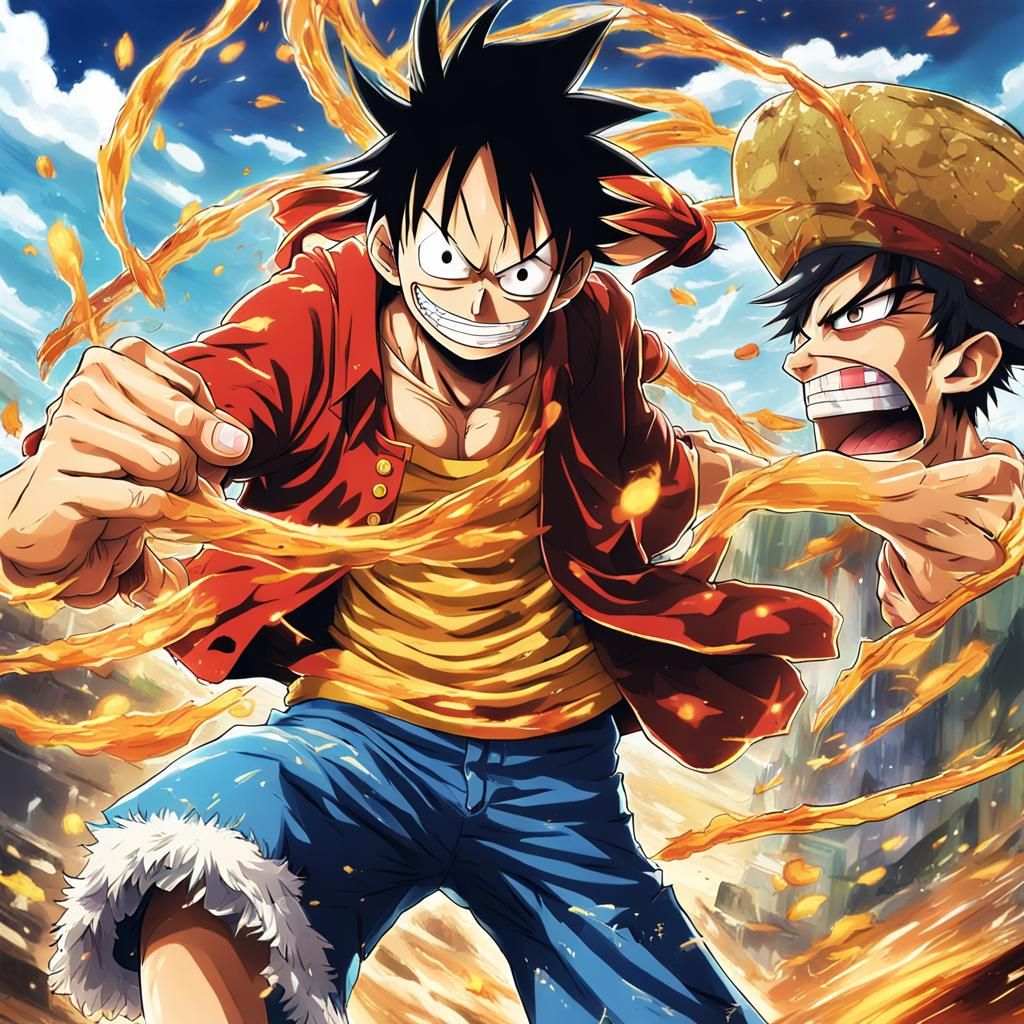 Luffy Hitting the Griddy in Anime Style