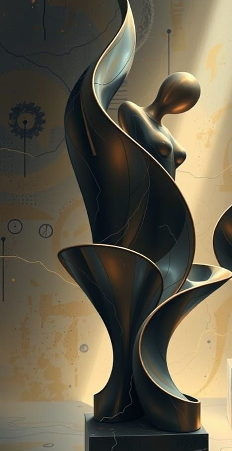Stunning Bronze Sculpture in Abstracted Feminine Form