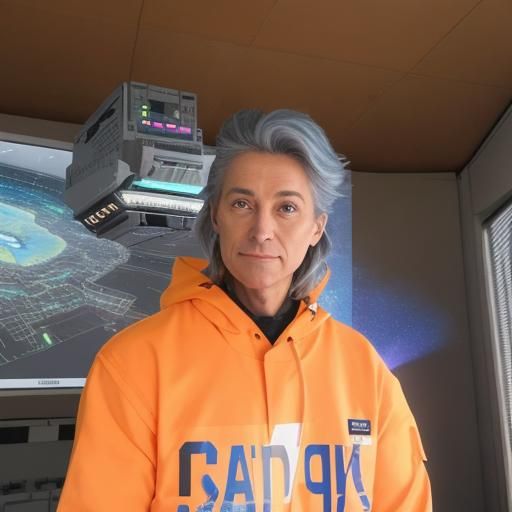 High-Tech Lab Portrait in Vivid Digital Art