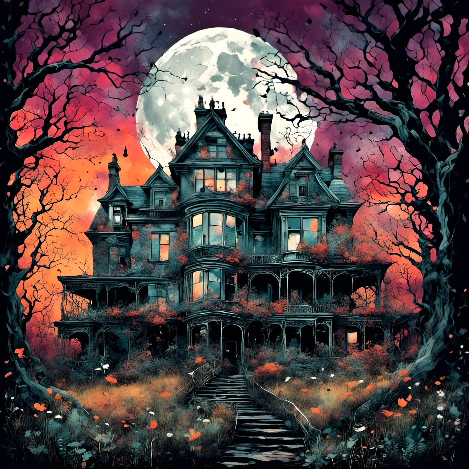 Haunting Abandoned House in Overgrown Garden