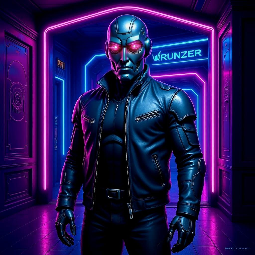 Robot Bouncer in Sorayama Style