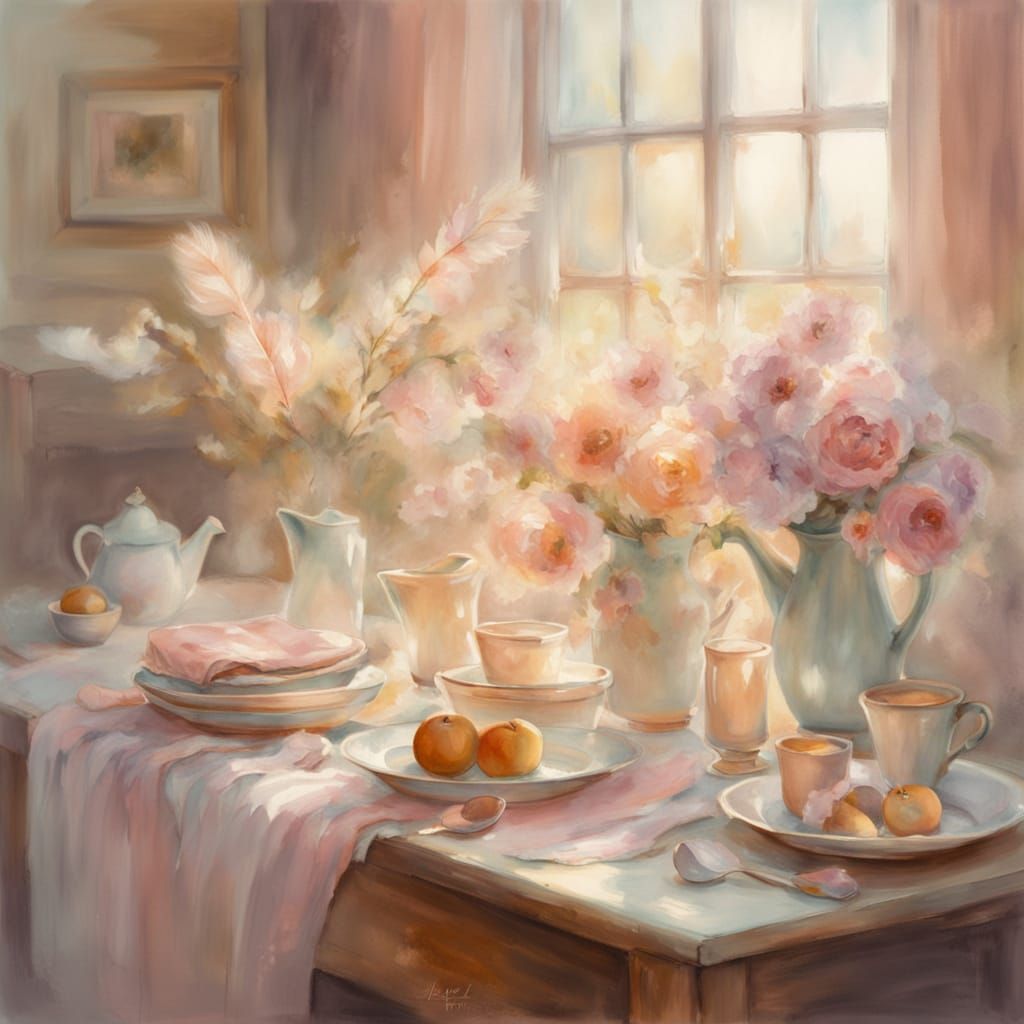 Whimsical Impressionist Watercolor of Alice at Chessboard