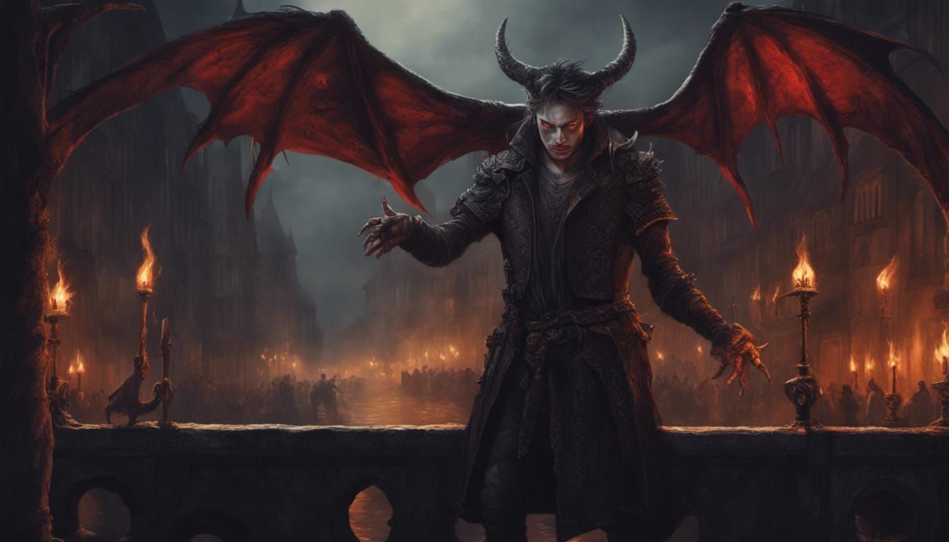 Medieval Pact: Man Shakes Hands with Devil