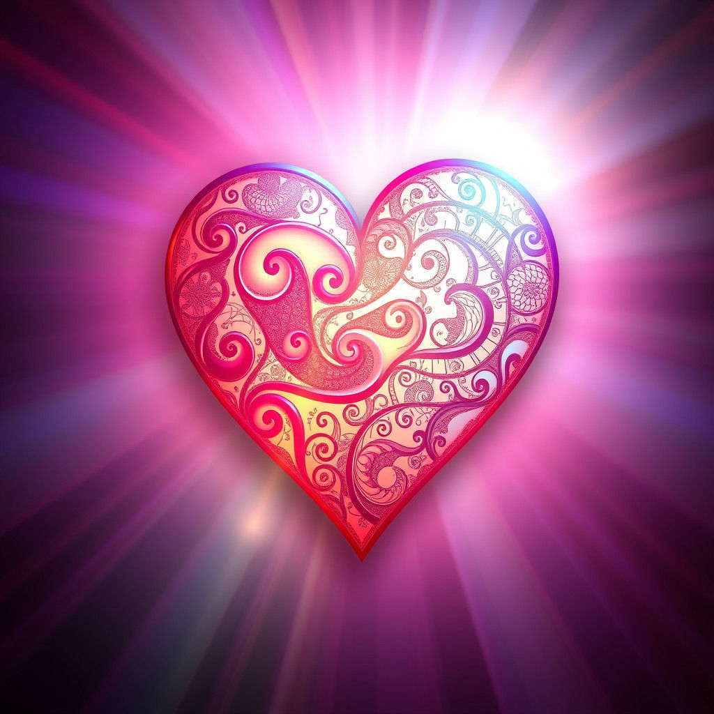 Glowing Fractal Love Heart in 3D Shading