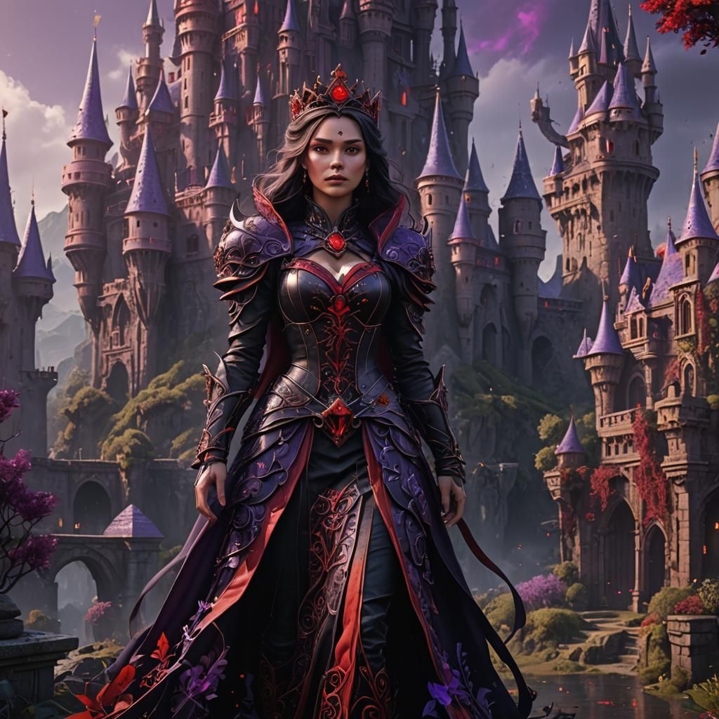 Fantastical Black, Red, and Purple Princess