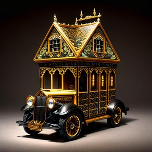 Intricate Steampunk Machine Houses on Wheels