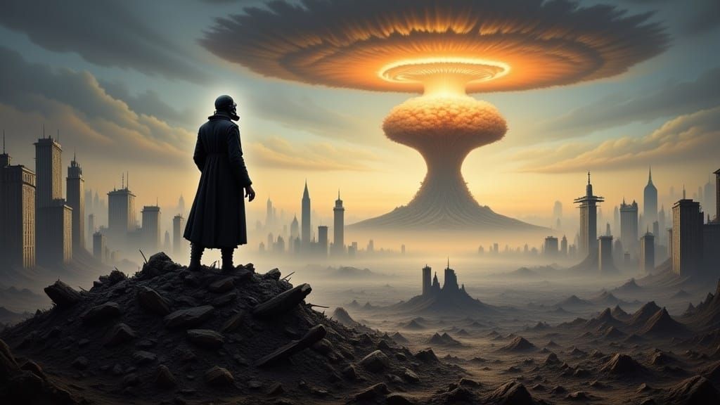 Apocalyptic Wasteland Aftermath in Surreal Style