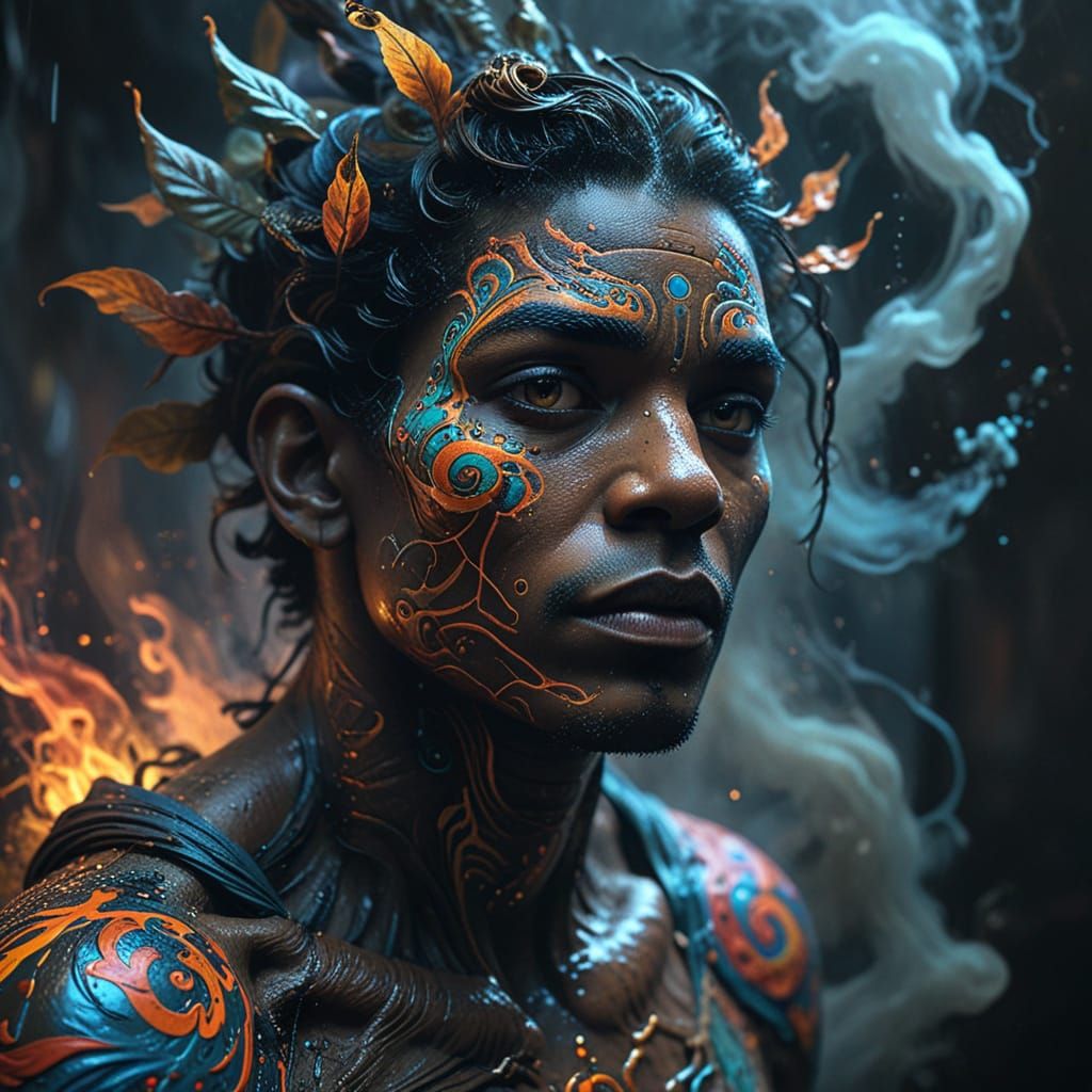 Haunted Figure in Eerie, Otherworldly Scenery