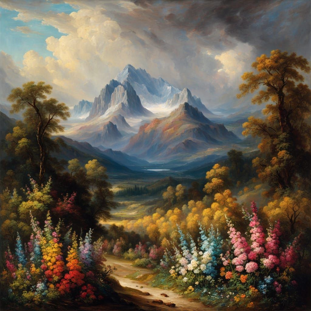 Baroque Mountains in Vibrant Jewel Tones