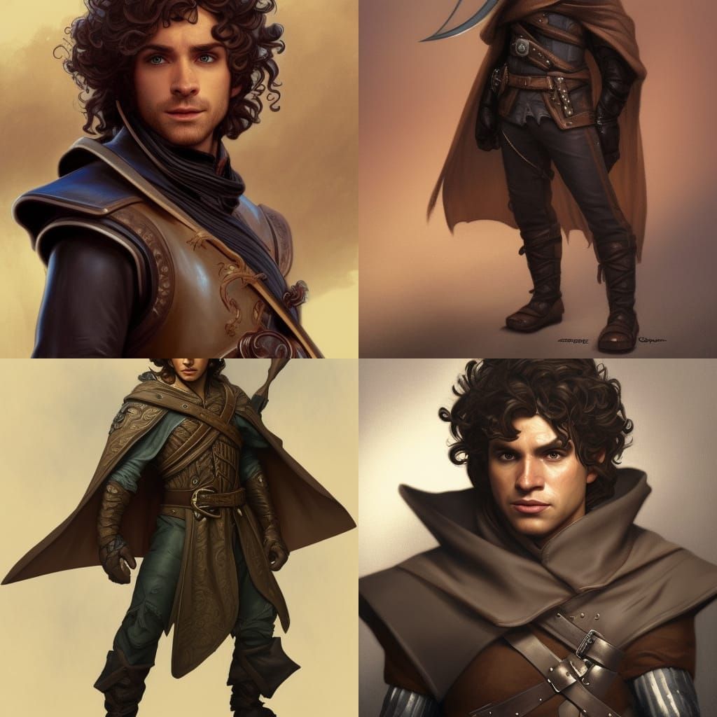 Halfling Rogue Portrait in Hyperdetailed Digital Art