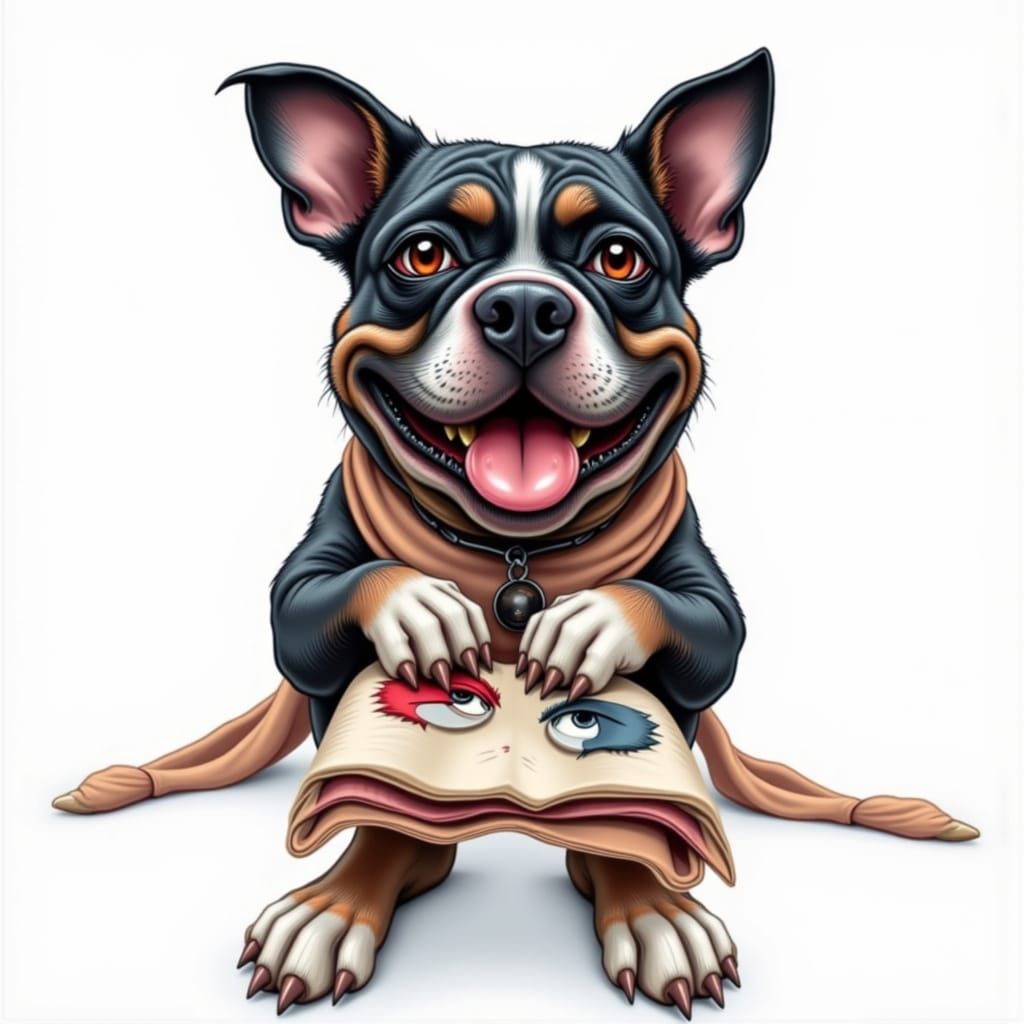 Whimsical Caricature of a Dog