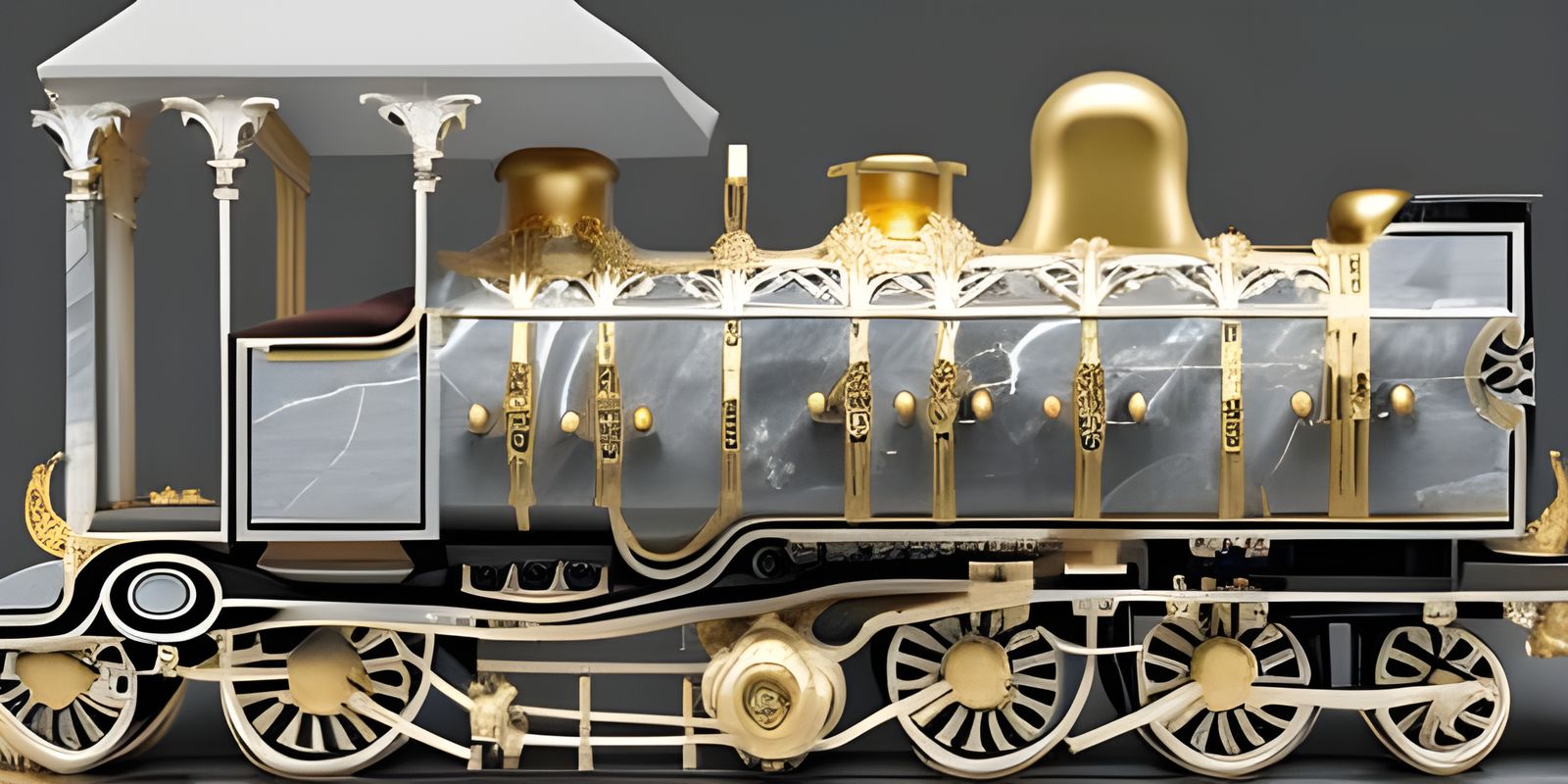 Baroque Marble Sculpture of Flying Scotsman Train