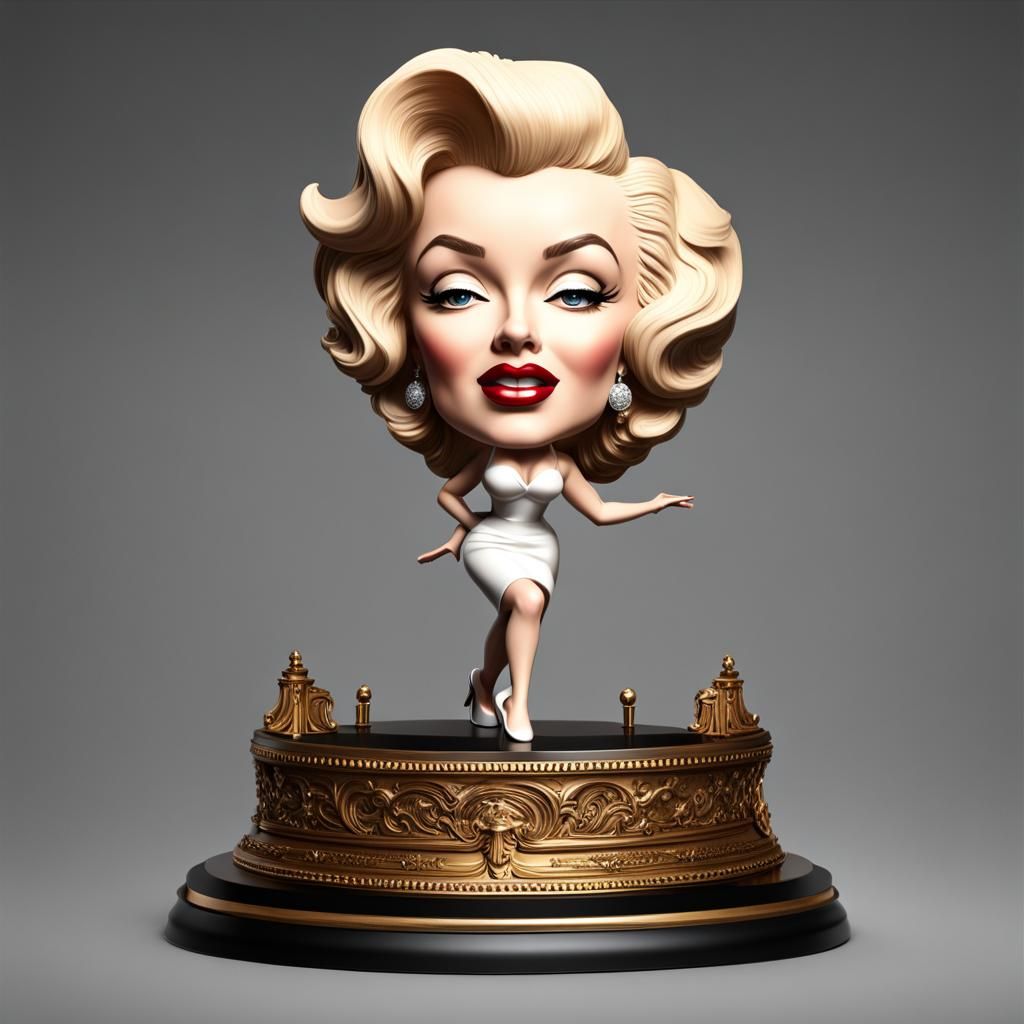 Marilyn Monroe Bobblehead Figure, Detailed Matte Painting