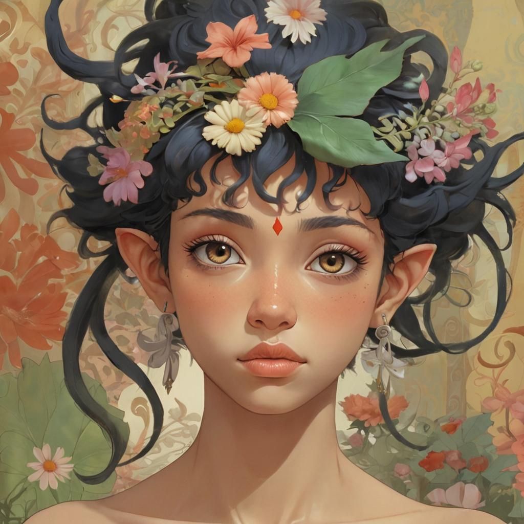 Eritrean Djinn Fairy in Anime Style