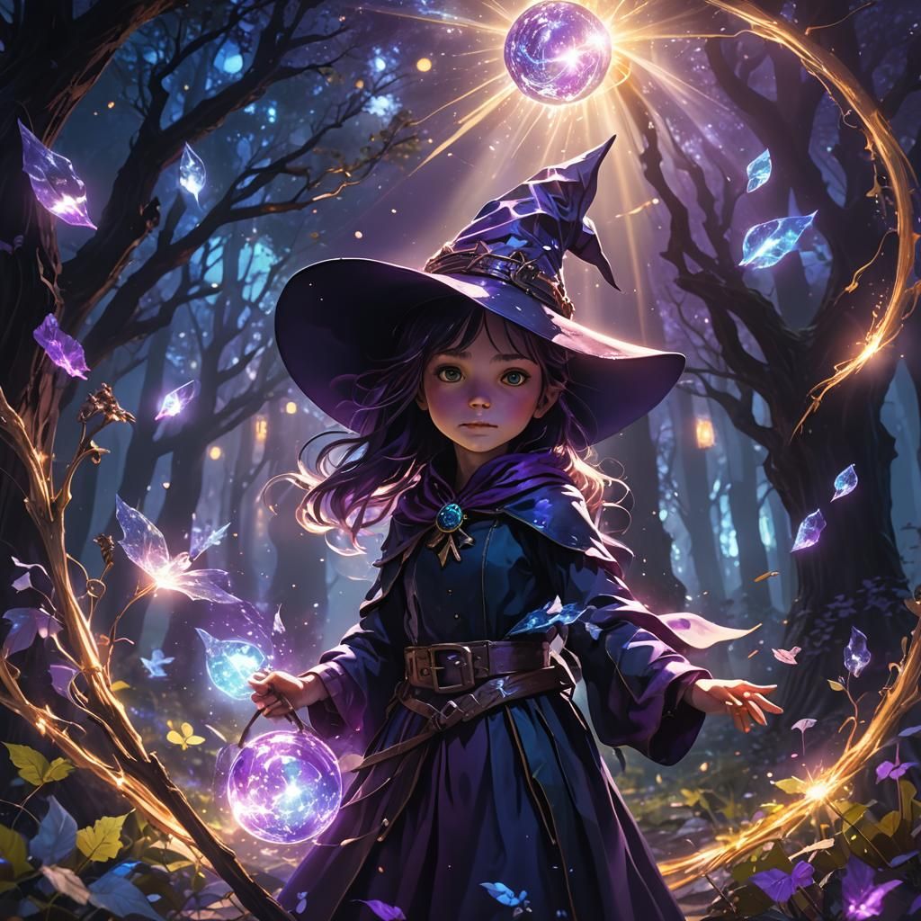 Little Witch with Lens Flare, Digital Art