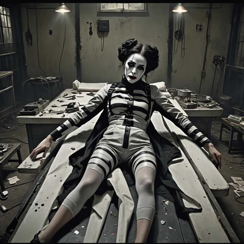 Sinister Mime on Electroshock Table: Digital Matte Painting