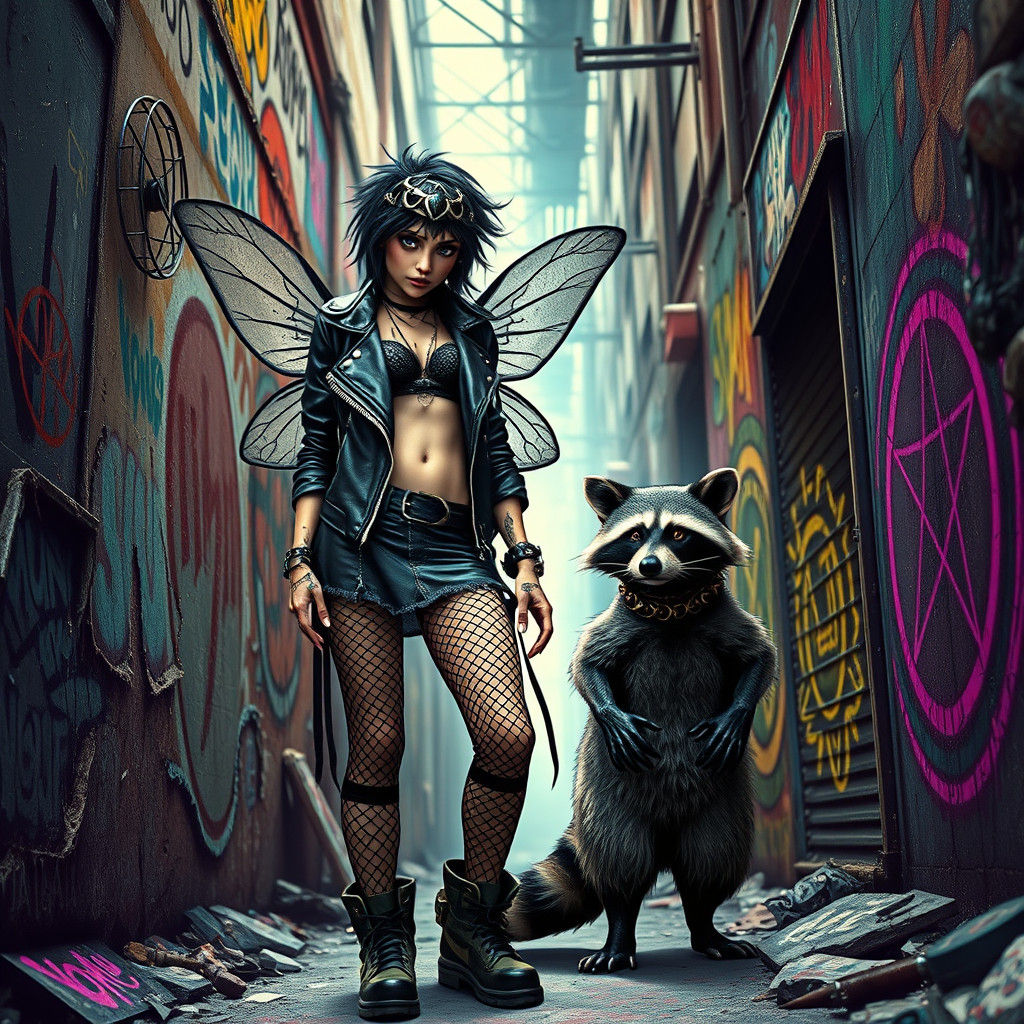 Fierce Punk Fairy Princess Reigns in Dystopian Alleyway