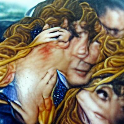 Disturbing Image of Van Life Tragedy in Renaissance Style