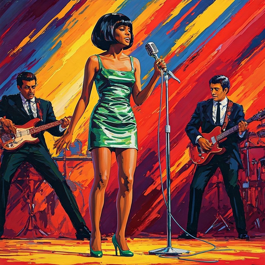 Diana Ross in Expressionistic Pop Art Style Painting