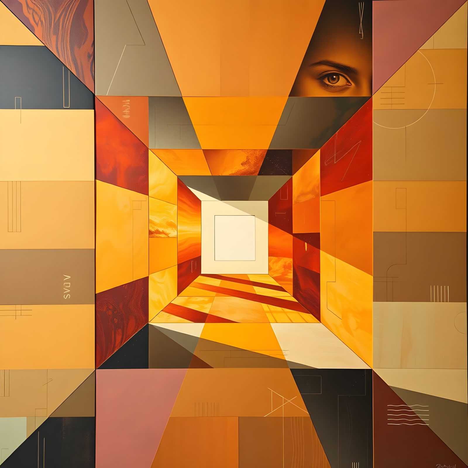 Ephemeral Geometric Abstraction in Cyberpunk Style