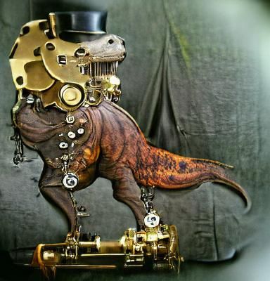 Steampunk T-Rex: A Mechanical Dinosaur