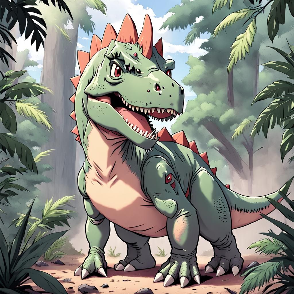 Anime Comic Dinosaur Illustration