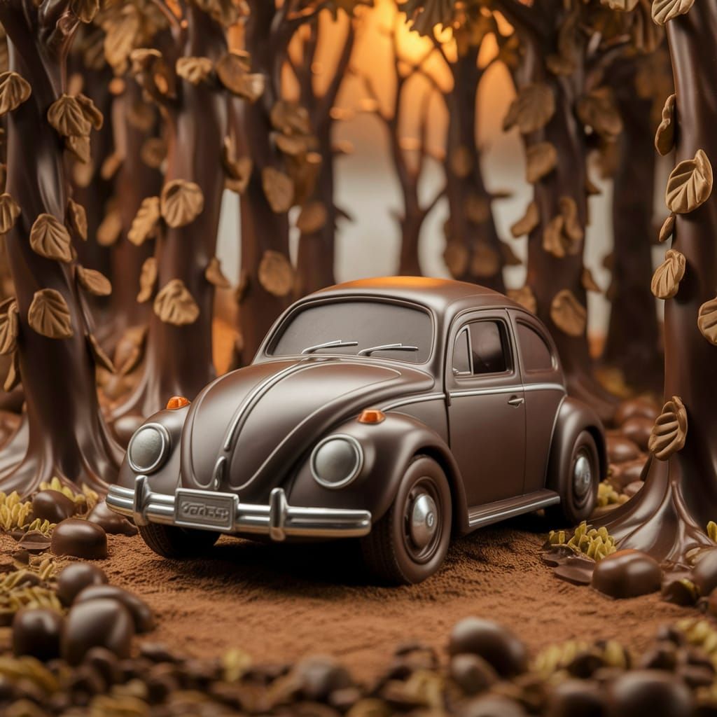 Chocolate VW Beetle in a Chocolate Forest