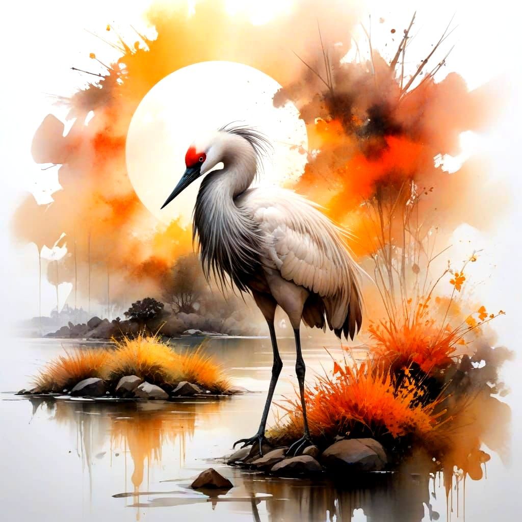 Stately Crane in Urban Harmony