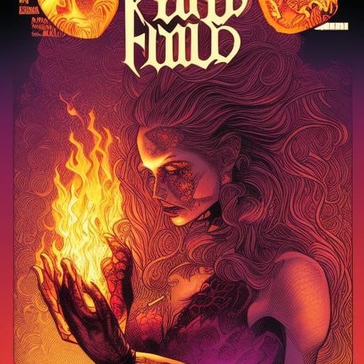 Burning Goddess in Fiery Light