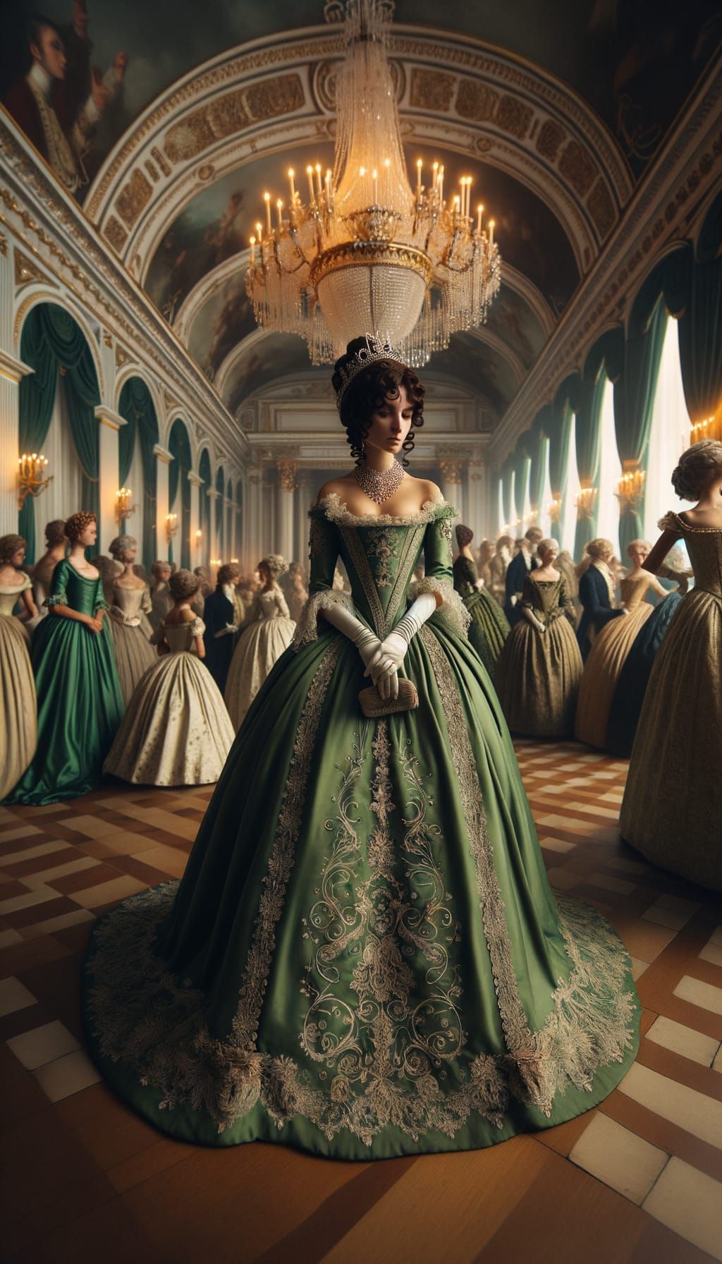 Green Regency Era Gown for a Royal Ball