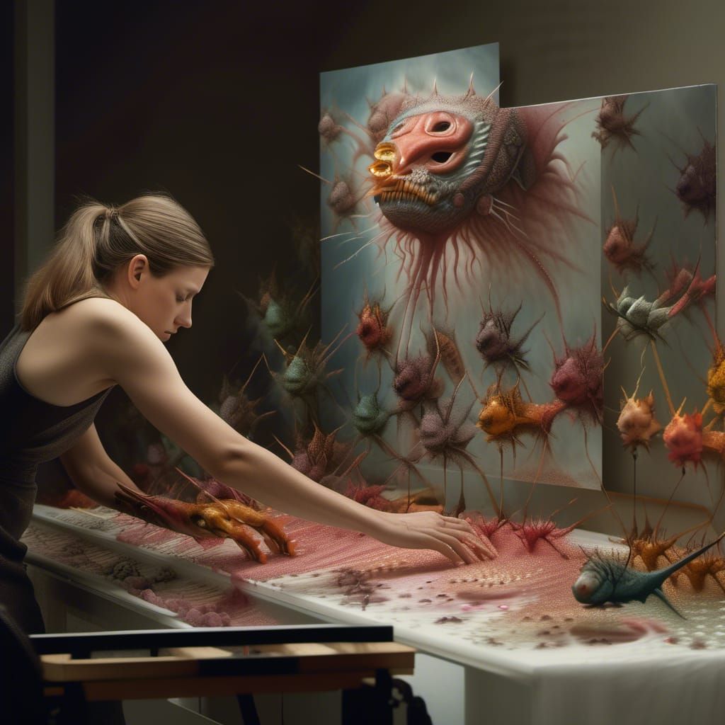 Surreal Galaxy Portrait in Detailed Matte Painting Style