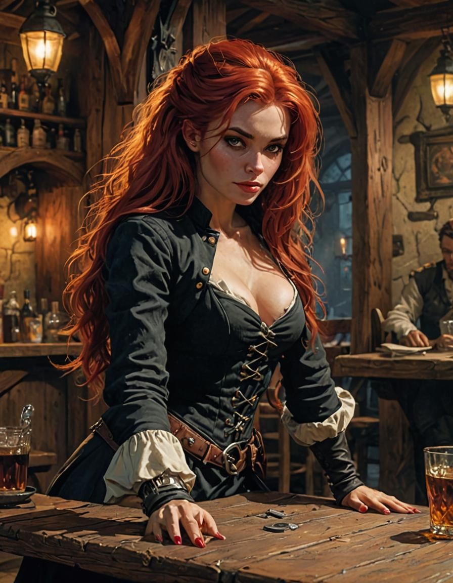 Fantasy Thief in Tavern, Frazetta-Style Magazine Art